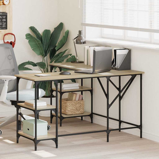 Desk Sonoma Oak 139x139x75 cm Engineered Wood