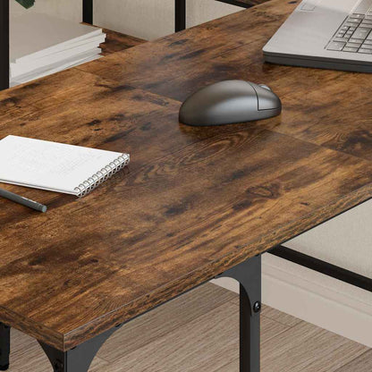 Desk Smoked Oak 139x139x75 cm Engineered Wood
