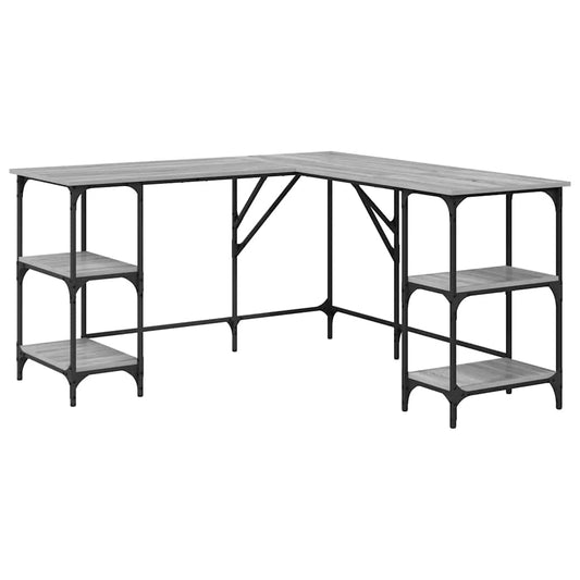 Desk Grey Sonoma 139x139x75 cm Engineered Wood