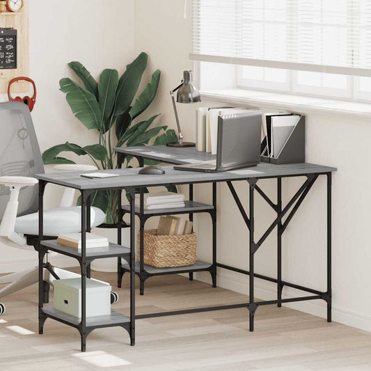 Desk Grey Sonoma 139x139x75 cm Engineered Wood