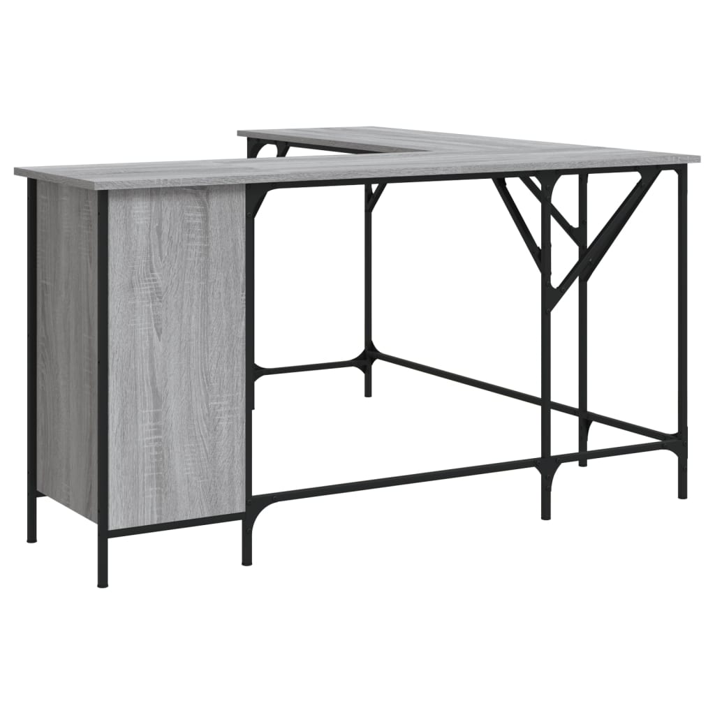 Desk Grey Sonoma 141x141x75 cm Engineered Wood