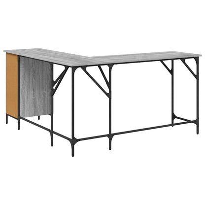Desk Grey Sonoma 141x141x75 cm Engineered Wood