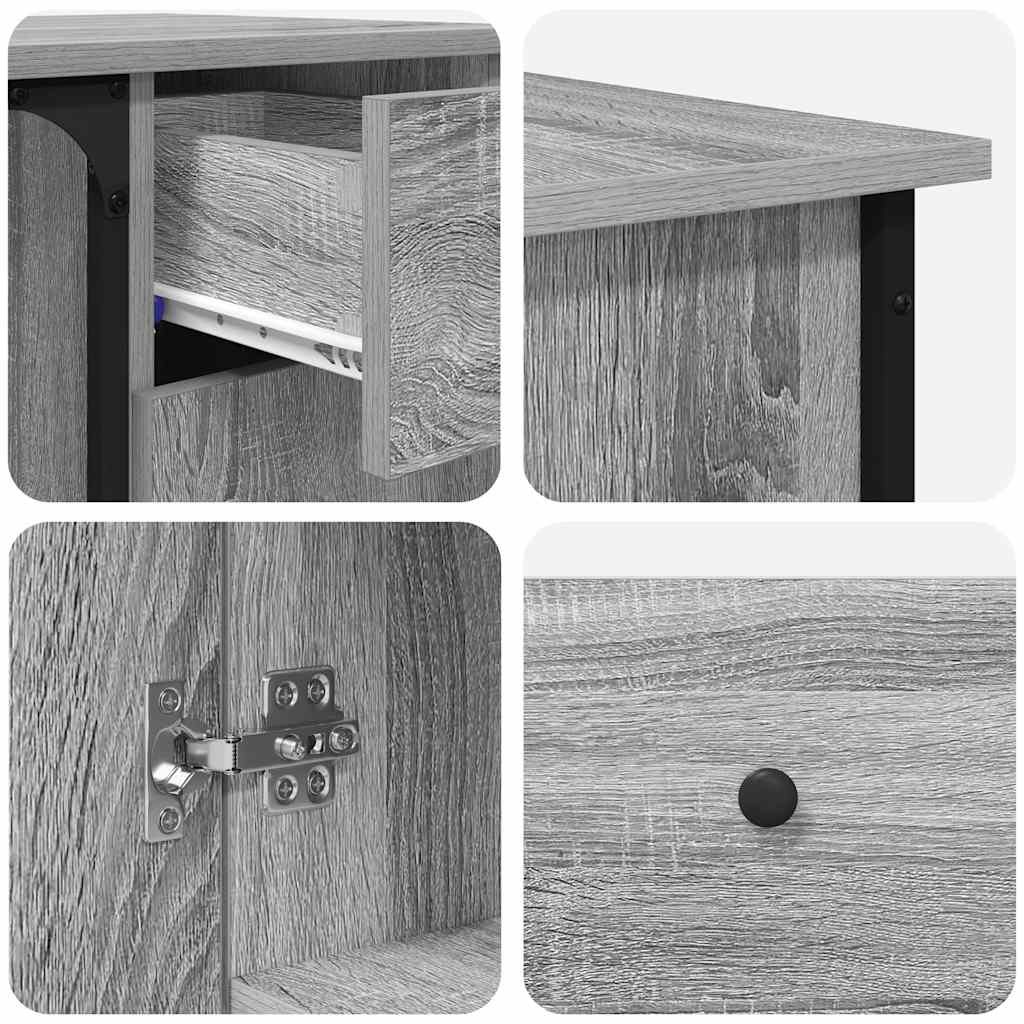 Desk Grey Sonoma 141x141x75 cm Engineered Wood