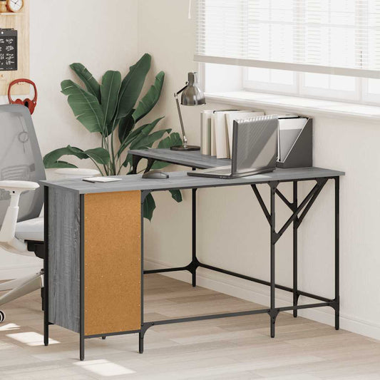 Desk Grey Sonoma 141x141x75 cm Engineered Wood
