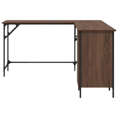 Desk Brown Oak 141x141x75 cm Engineered Wood