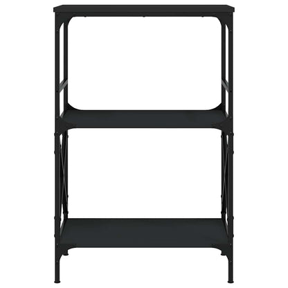 Bookcase 3-Tier Black 59x35x90.5 cm Engineered Wood