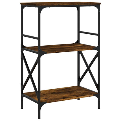 Bookcase 3-Tier Smoked Oak 59x35x90,5 cm Engineered Wood