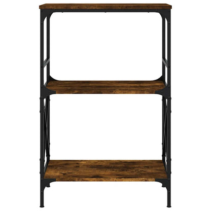 Bookcase 3-Tier Smoked Oak 59x35x90,5 cm Engineered Wood