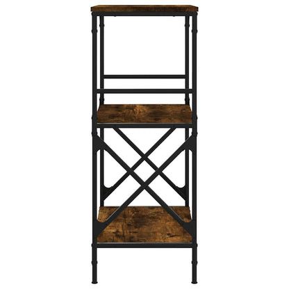 Bookcase 3-Tier Smoked Oak 59x35x90.5 cm Engineered Wood