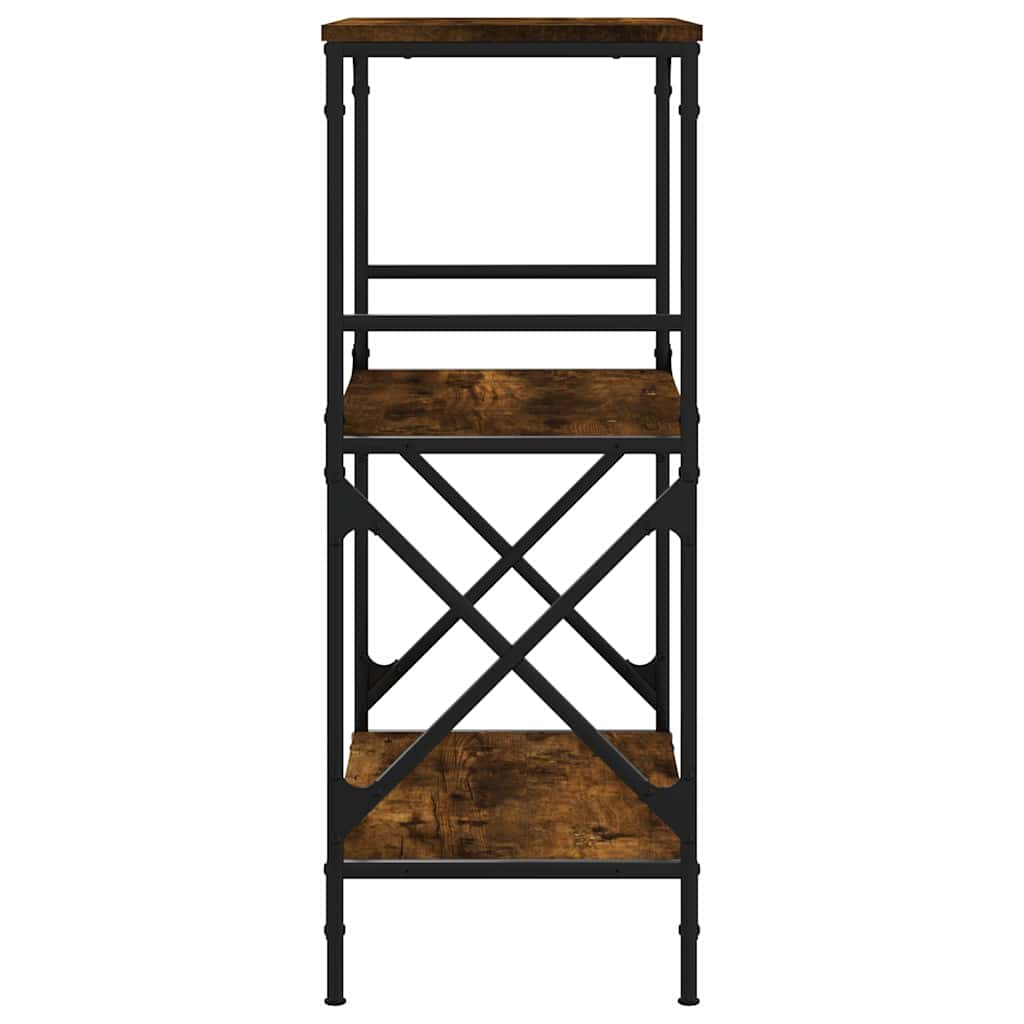 Bookcase 3-Tier Smoked Oak 59x35x90,5 cm Engineered Wood