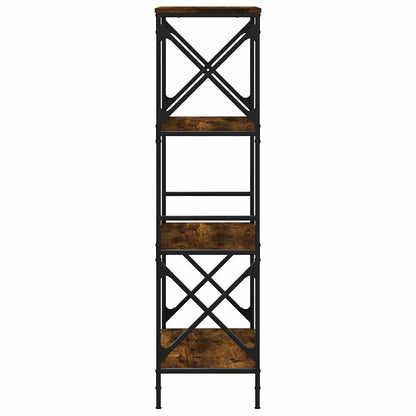 Bookcase 4-Tier Smoked Oak 59x35x132 cm Engineered Wood