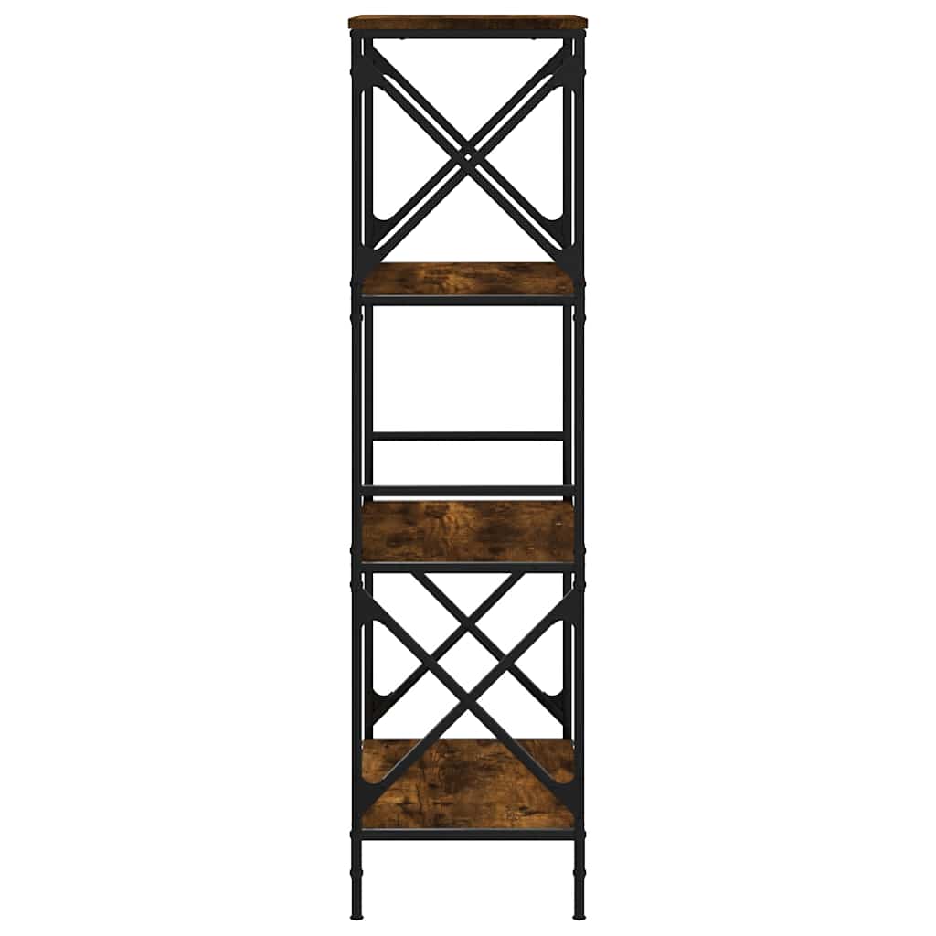 Bookcase 4-Tier Smoked Oak 59x35x132 cm Engineered Wood