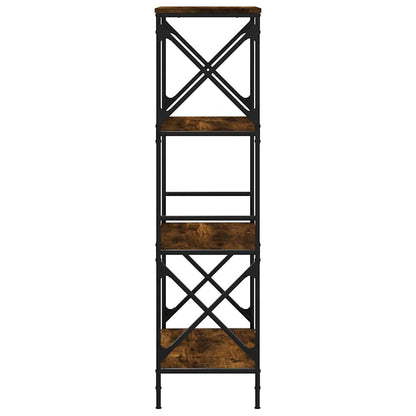 Bookcase 4-Tier Smoked Oak 59x35x132 cm Engineered Wood