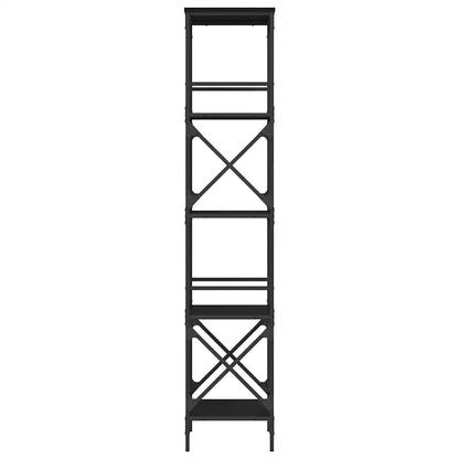 Bookcase 5-Tier Black 59x35x171 cm Engineered Wood
