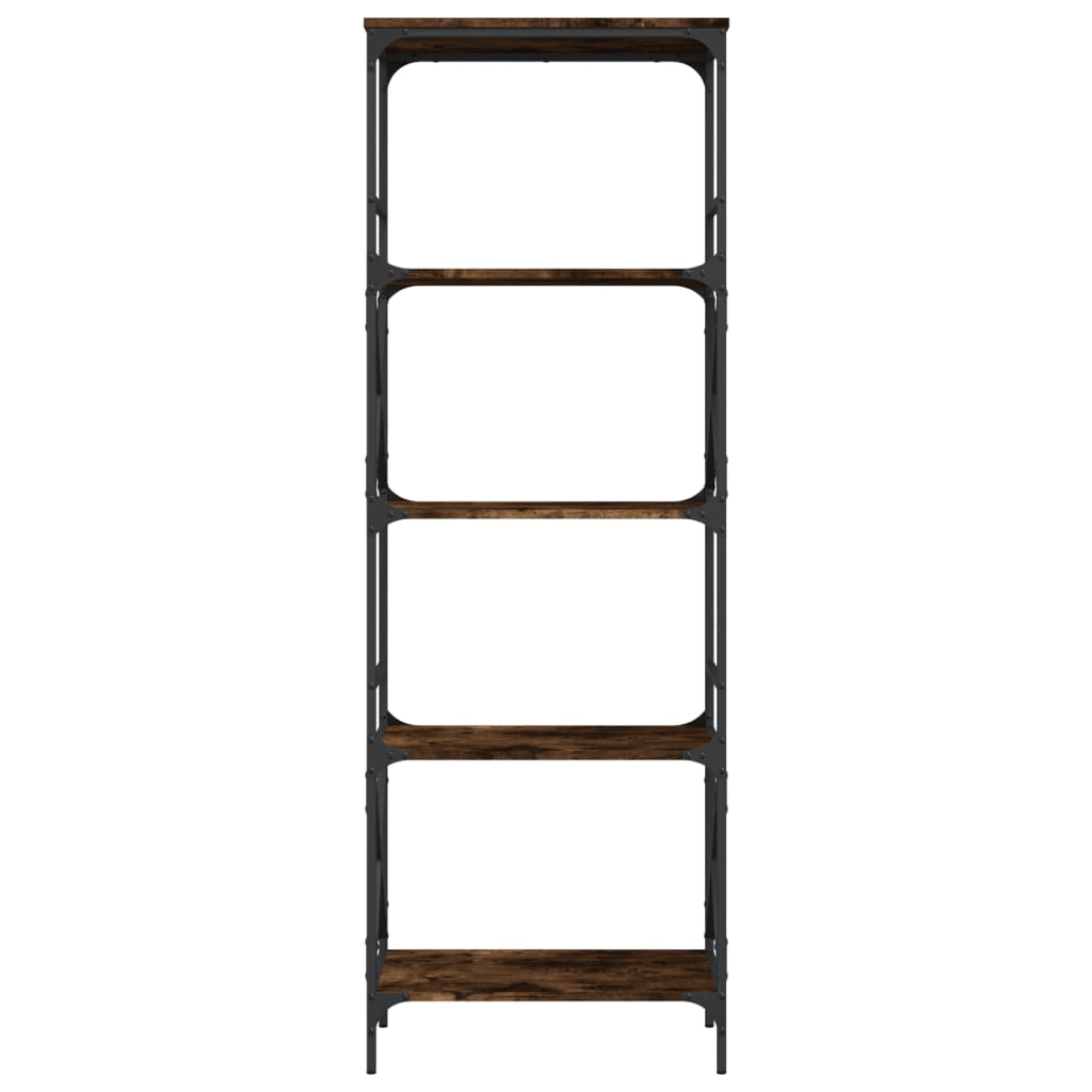 Bookcase 5-Tier Smoked Oak 59x35x171 cm Engineered Wood