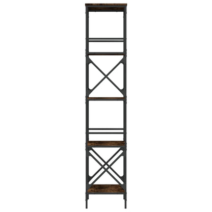Bookcase 5-Tier Smoked Oak 59x35x171 cm Engineered Wood