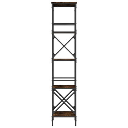 Bookcase 5-Tier Smoked Oak 59x35x171 cm Engineered Wood