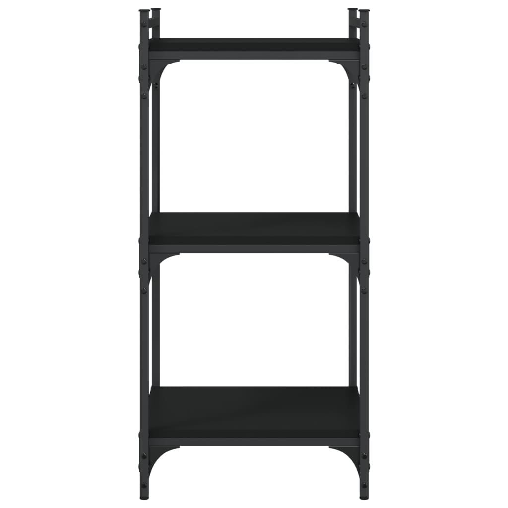 Bookcase 3-Tier Black 40x30x86 cm Engineered Wood