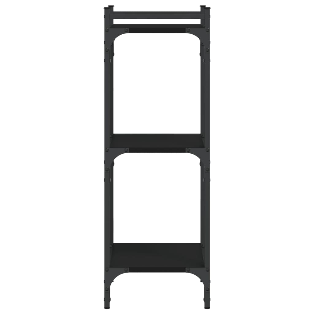 Bookcase 3-Tier Black 40x30x86 cm Engineered Wood