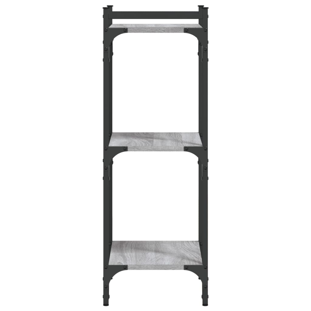 Bookcase 3-Tier Grey Sonoma 40x30x86 cm Engineered Wood