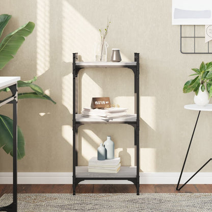 Bookcase 3-Tier Grey Sonoma 40x30x86 cm Engineered Wood
