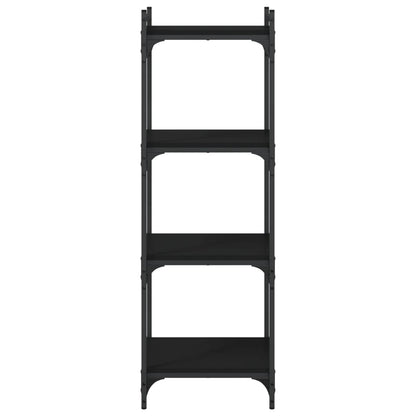 Bookcase 4-Tier Black 40x30x120 cm Engineered Wood