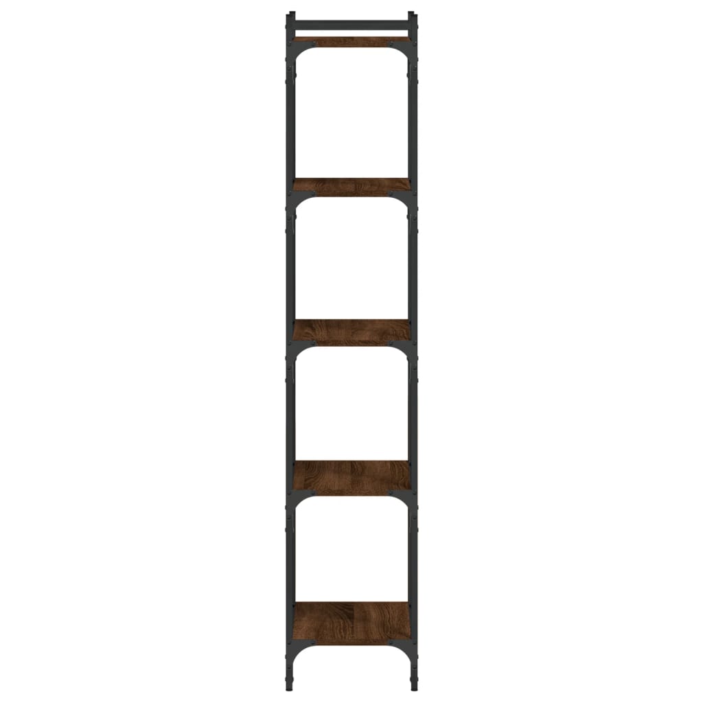 Bookcase 5-Tier Brown Oak 40x30x154 cm Engineered Wood