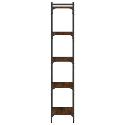 Bookcase 5-Tier Brown Oak 40x30x154 cm Engineered Wood