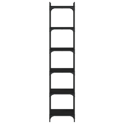 Bookcase 6-Tier Black 40x30x188 cm Engineered Wood