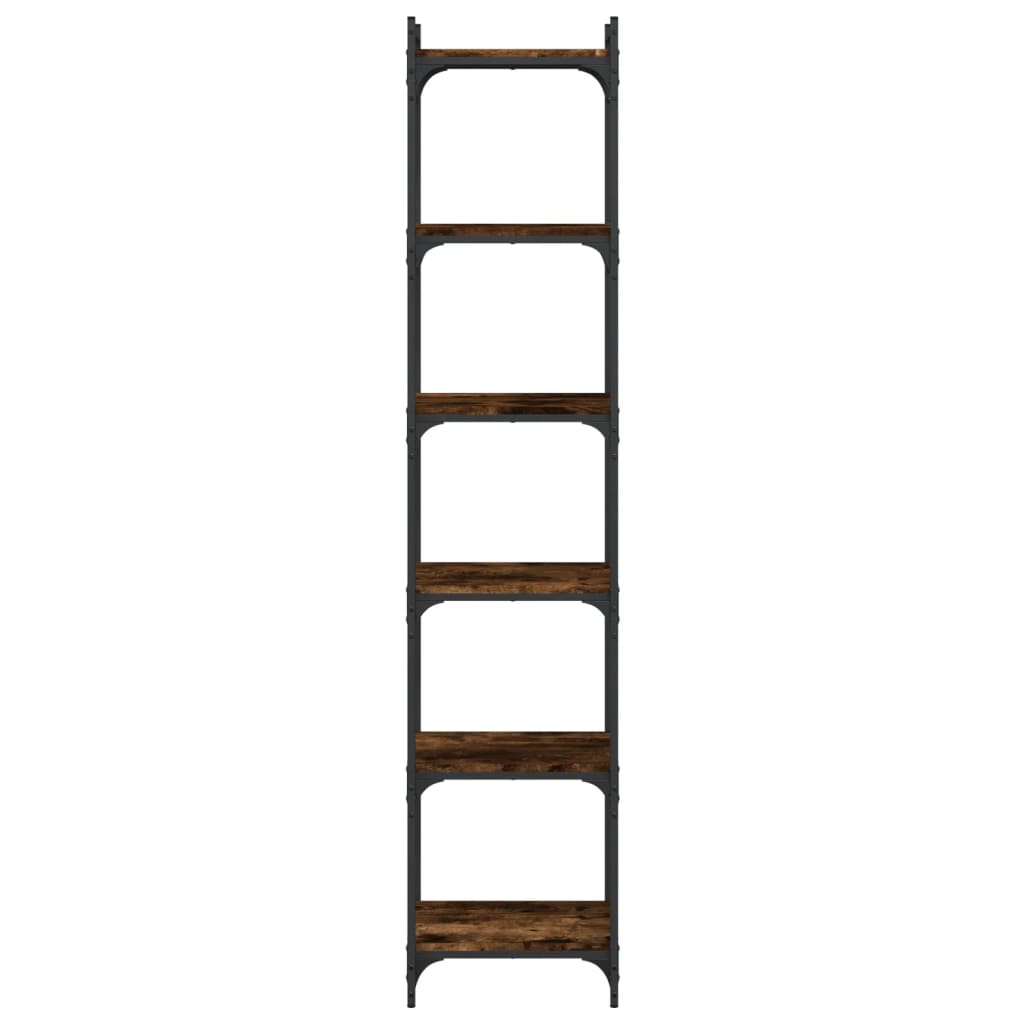 Bookcase 6-Tier Smoked Oak 40x30x188 cm Engineered Wood