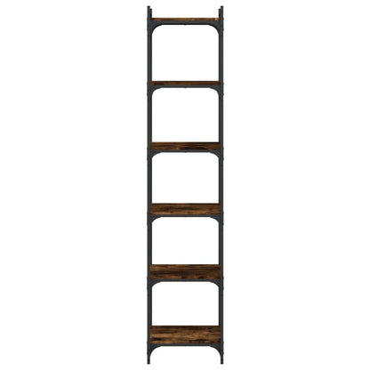 Bookcase 6-Tier Smoked Oak 40x30x188 cm Engineered Wood