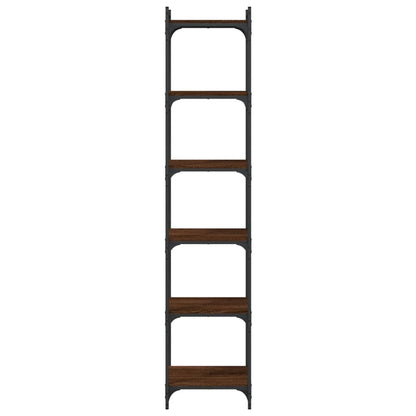 Bookcase 6-Tier Brown Oak 40x30x188 cm Engineered Wood
