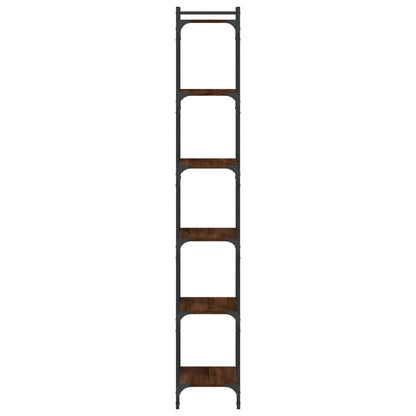 Bookcase 6-Tier Brown Oak 40x30x188 cm Engineered Wood