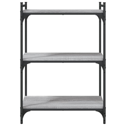 Bookcase 3-Tier Grey Sonoma 60x30x86 cm Engineered Wood