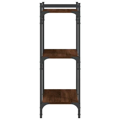 Bookcase 3-Tier Brown Oak 60x30x86 cm Engineered Wood