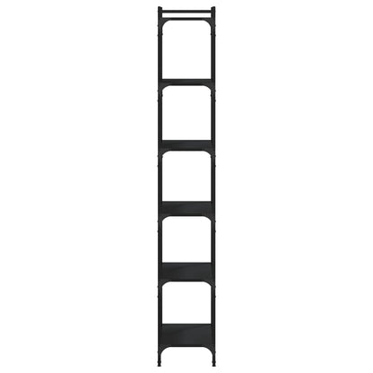 Bookcase 6-Tier Black 60x30x188 cm Engineered Wood
