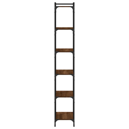 Bookcase 6-Tier Brown Oak 60x30x188 cm Engineered Wood