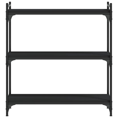 Bookcase 3-Tier Black 80x30x86 cm Engineered Wood