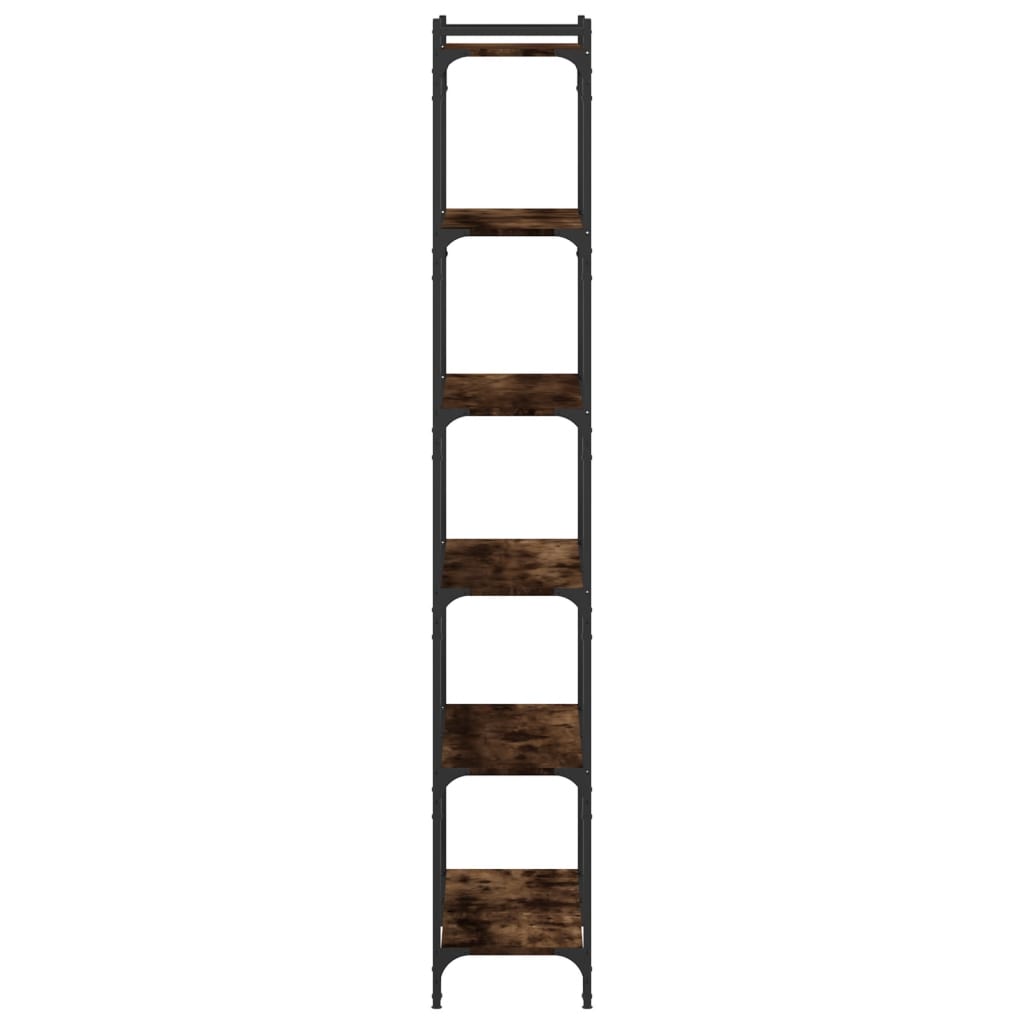 Bookcase 6-Tier Smoked Oak 80x30x188 cm Engineered Wood