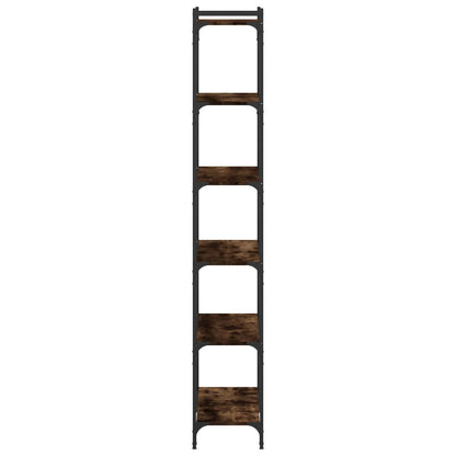 Bookcase 6-Tier Smoked Oak 80x30x188 cm Engineered Wood