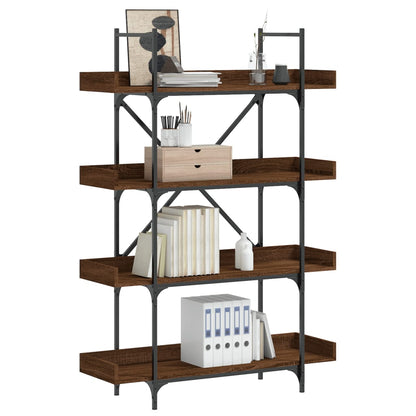 Bookcase 4-Tier Brown Oak 100x33x145.5 cm Engineered Wood