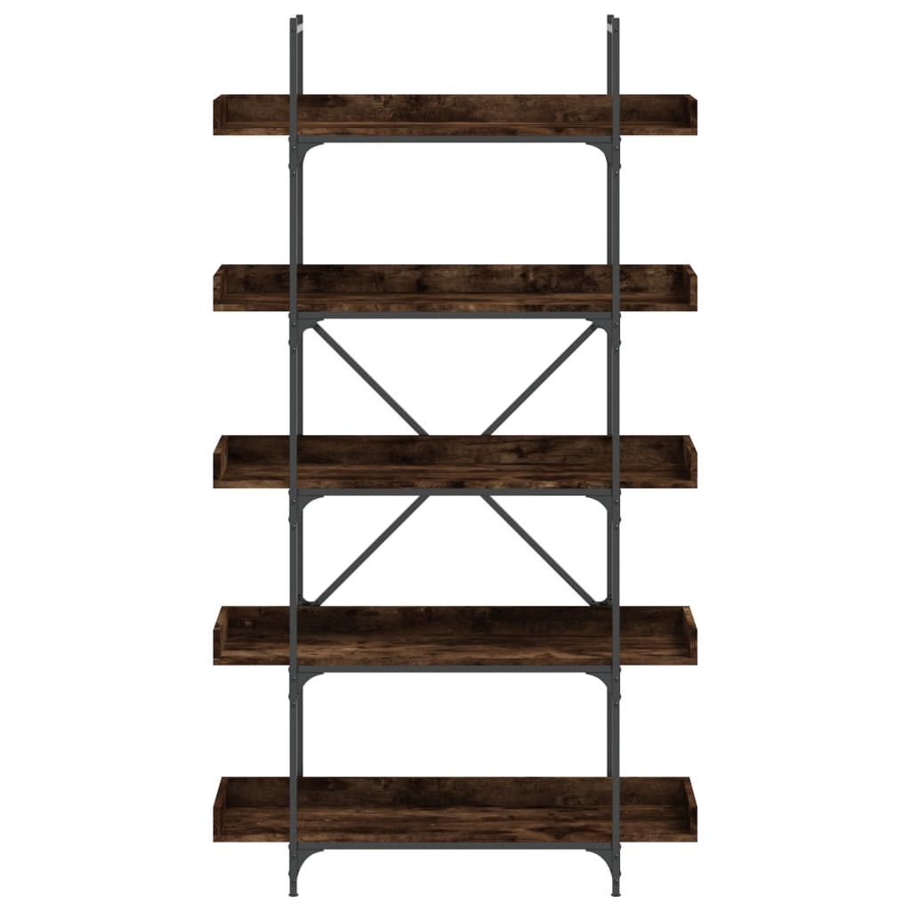 Bookcase 5-Tier Smoked Oak 100x33x180,5 cm Engineered Wood