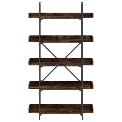 Bookcase 5-Tier Smoked Oak 100x33x180,5 cm Engineered Wood