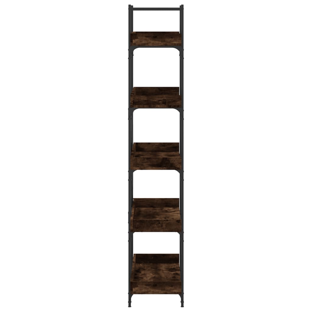 Bookcase 5-Tier Smoked Oak 100x33x180,5 cm Engineered Wood