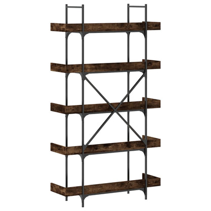 Bookcase 5-Tier Smoked Oak 100x33x180,5 cm Engineered Wood