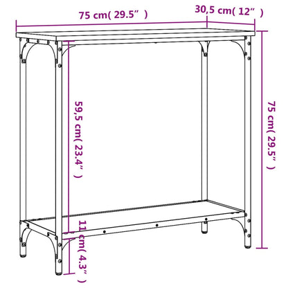 Console Table Grey Sonoma 75x30,5x75 cm Engineered Wood