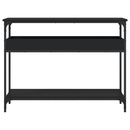 Console Table with Shelf Black 100x29x75cm Engineered Wood