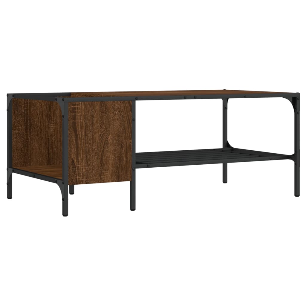 Coffee Table with Rack Brown Oak 100x51x40 cm Engineered Wood