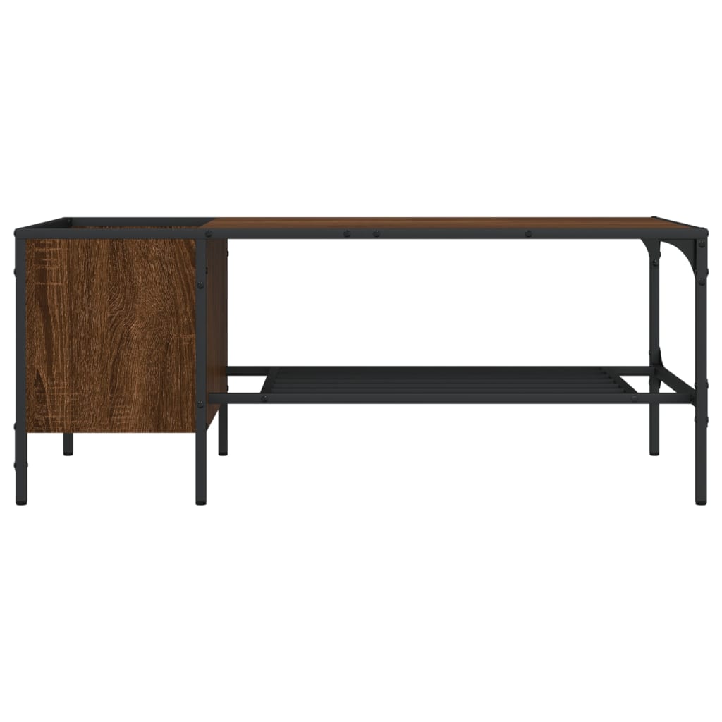 Coffee Table with Rack Brown Oak 100x51x40 cm Engineered Wood
