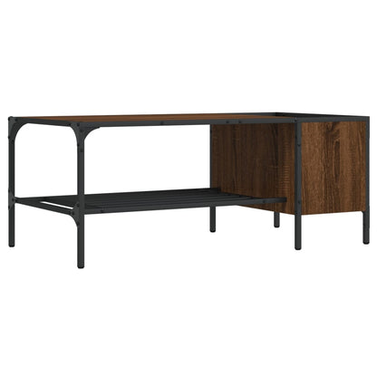 Coffee Table with Rack Brown Oak 100x51x40 cm Engineered Wood